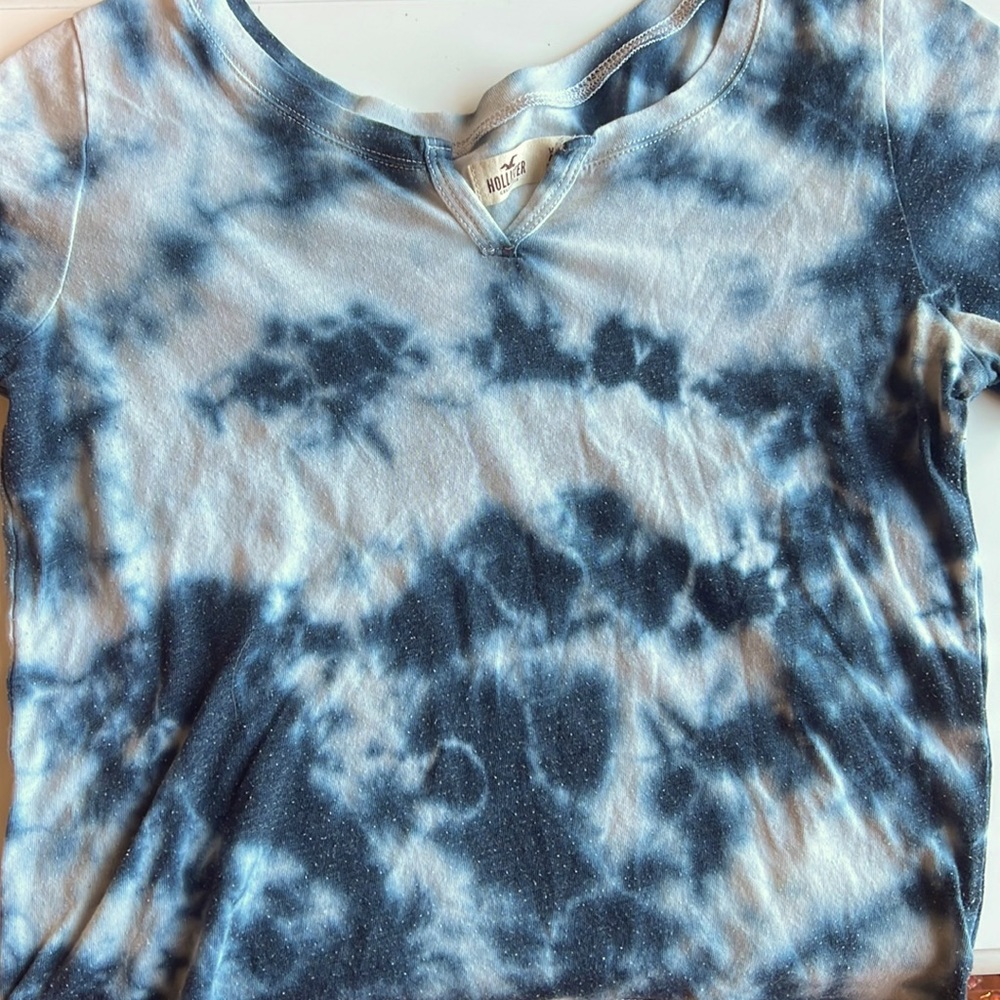 Blue Tie Dye Crop Top